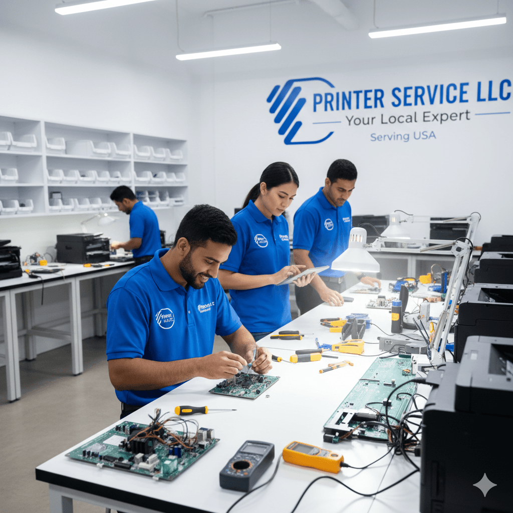 HP Printer Technician at work