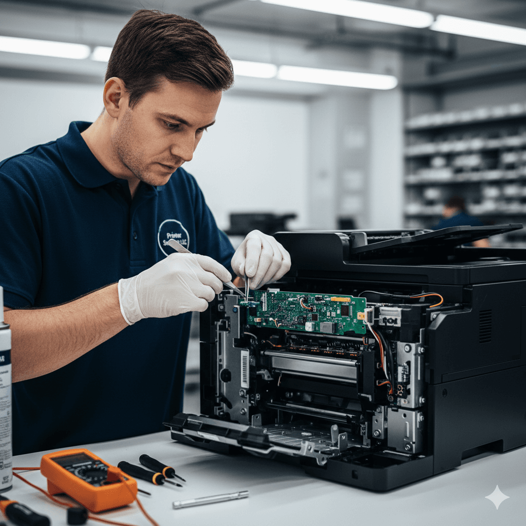 HP Printer Technician at work